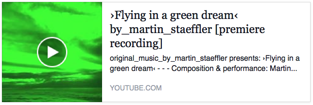 YOUTUBE ›Flying in a green dream‹